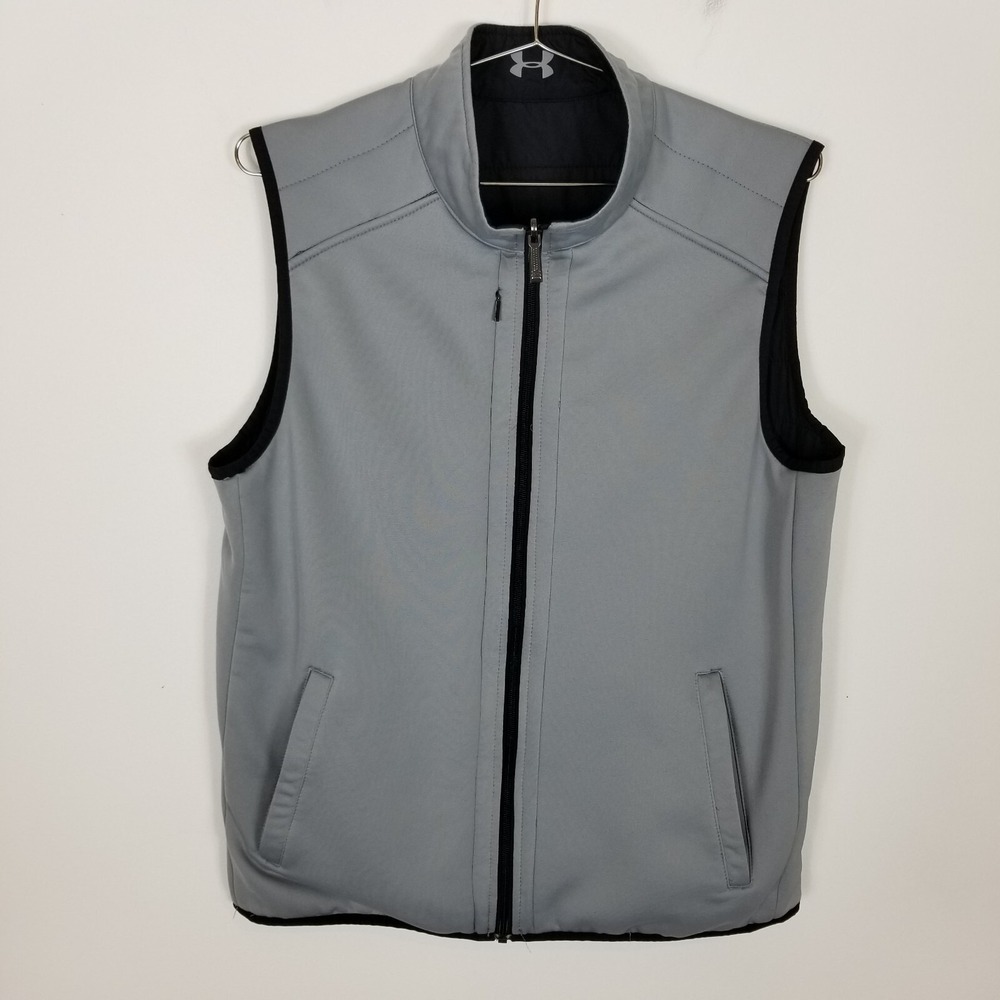 Under Armour x Masters Reversable Golf Jacket Vest Sz M Black Gray Outdoor Sport - Picture 9 of 13